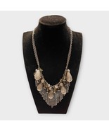 NWOT LIA SOPHIA pewter &amp; gray statement bead and chain necklace - $34.18 CAD