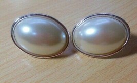 Vintage Signed Napier Silver-Tone/Faux Pearl Clip-on/Screw Back Earrings - £14.74 GBP