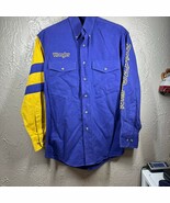 Wrangler Embroidered Ukraine Flag Colors Thick LONG SLEEVE SHIRT Size Small - $820.07 MXN