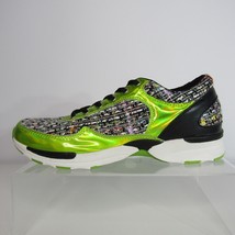 Qupid Women&#39;s Black &amp; Neon Lime Fashion Sportie Patterned Sneaker Size 10 New - £22.03 GBP