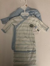 Koala Baby 2 Blue Preemie Gowns Side Snap Fold Over Hands &amp; Feet NEW-RAR... - $468.15 MXN
