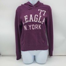 American Eagle Womens Juniors Sweatshirt Hoodie Small Purple Strings Mis... - $14.84