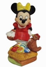 Walt Disney Productions Minnie Mouse Easter Egg Bisque Figurine Disneyland 3&quot; - £10.11 GBP
