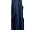 Valarie Stevens Jumper Maxi Dress Womens Size 6 Navy Blue Pockets Classi... - $29.65