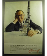 1958 Smirnoff Vodka Advertisement - Benny Goodman - It leaves you breath... - £14.55 GBP