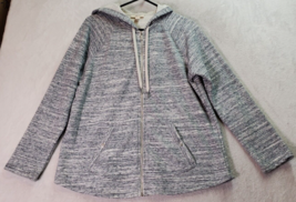 Style&amp;co. Hoodie Womens Petite Large Gray Space Dye Cotton Long Sleeve F... - £13.68 GBP