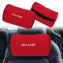 Brand New 1PCS JDM Nismo Red Fabric Material Car Neck Headrest Pillow Fabric Rac - £15.62 GBP
