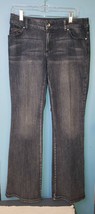 Chico&#39;s Platinum Denim Blue Jeans Rhinestones Embellished Size 0 Reg(S) ... - $15.96