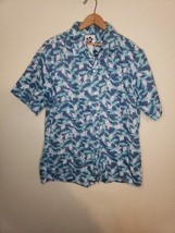 Vtg 80s Hilo Hattie XL Blue Purple LOUD Hawaiian Shirt Floral GORGEOUS r... - £14.42 GBP