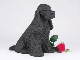 Large 233 Cubic Inches Black Cocker Spaniel Resin Urn for Cremation Ashes - $184.99