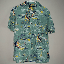 Ralph Lauren Aloha Shirt Mens Small Sport Fishing Tropical Resort Camp V... - $49.00