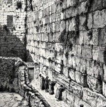 The Wailing Wall Place In Jerusalem 1909 Wood Engraving The Life Of Chri... - $630.69 MXN