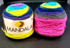 Set of 2 Lion Brand Mandala Yarn Sirens 5.3 oz / 150 G 590 yds Turkey - £15.48 GBP