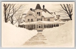 RPPC Beautiful Large Home Huge Snow Fall c1907 Postcard B25 - £11.14 GBP