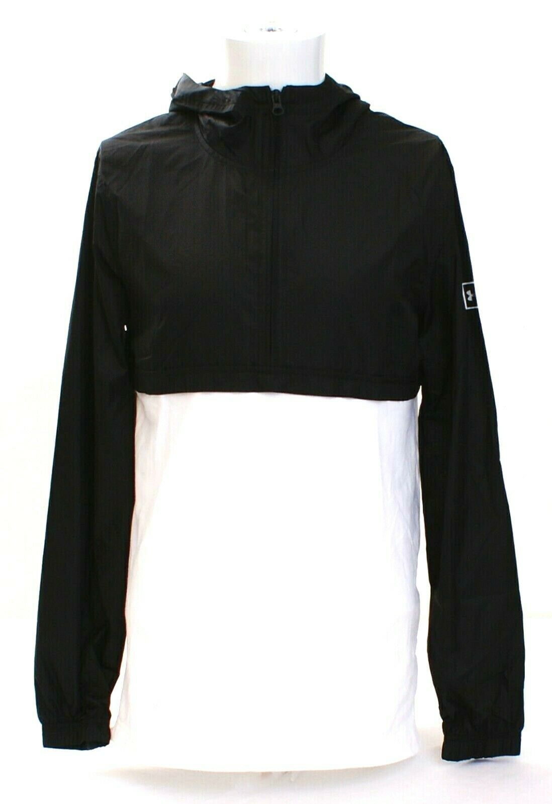 Under Armour Black &amp; White UA Anorak 1/2 Zip Hooded Jacket Hoodie Men&#39;s NWT - $52.49