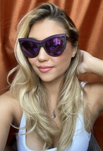 New WILL.I.AM WA 525S03  53mm Cats Eye Purple Oversized Women&#39;s Sunglasses  - £63.79 GBP