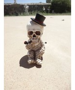 SKULL SKELETON MUMMY INCENSE BACKFLOW BURNER HOLDER STATUE FIGURINE HALL... - £8.73 GBP