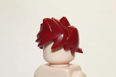 YY Minifigure Building Custom Red Spike Hair Piece - $3.30