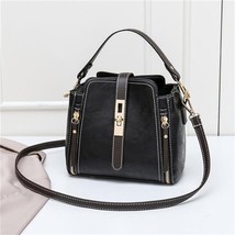 High Quality PU Leather Bag Bucket Top Handle Women Totes Vintage Wild Style Sin - £22.28 GBP