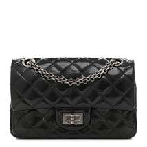 Chanel Crinkled Patent Quilted 2.55 Reissue Mini Flap Black - £2,873.68 GBP