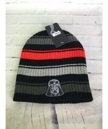 Disney Star Wars Darth Vader Logo Black Gray Red Striped Beanie Hat Cap ... - £16.41 GBP