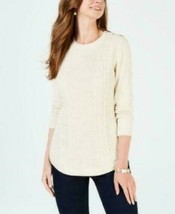 Charter Club Womens M Ivory Long Sleeve Cable Detail Sweater NEW - £16.46 GBP