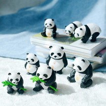 Micro Panda Carving,Miniature Panda,Clay Animal Figurine,Tiny Little Min... - $31.20