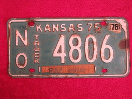 License Plate Truck Tag 1975 Kansas No 4806 Neosho County [Z93] - £6.88 GBP