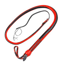 Genuine Cowhide Leather Bullwhip 04 feet Long Red 12 plaits Heavy Duty Whip - £73.35 GBP