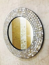 Mirror Wall Hanging Bedroom Mother of Pearl Inlay Frame Decorative Home ... - $41.35