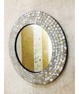 Mirror Wall Hanging Bedroom Mother of Pearl Inlay Frame Decorative Home ... - £30.52 GBP
