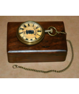 Antique Vintage Maritime Brass Victoria Fob 1875 Pocket Watch with Woode... - £31.15 GBP