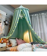 Bed Canopy For Girls, Dreamy Frills Ceiling Hanging Princess Canopy Bedr... - £54.18 GBP