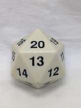 Jumbo Ivory D20 55mm Dice W/Black Koplow Games - $461.62 MXN