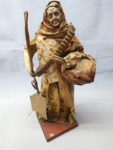 Vintage Mexican Folk Art Paper Mache Sculpture Old Woman With Gun And Ga... - $28.68