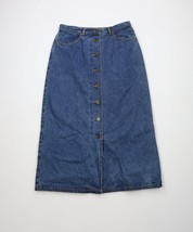Vtg 90s Eddie Bauer Womens 8 Petite Distressed Flannel Lined Denim Maxi ... - $39.55