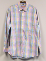 Alan Flusser Multi Pastel Color Casual LS  Button Down Mens Shirt Medium - £19.51 GBP