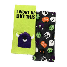 JC Penney Home Halloween I Woke Up Like This Monster Kitchen Dish Towel Set - £12.73 GBP