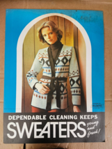 Vintage Dry Cleaner Clothing Store Advertisement  Sign 1960s Sweater Fas... - £168.11 GBP
