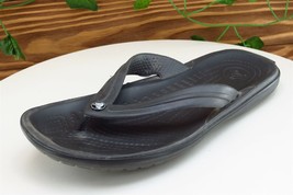 Crocs Sz 7 M Black Flip Flop Synthetic Women Sandals - £13.19 GBP