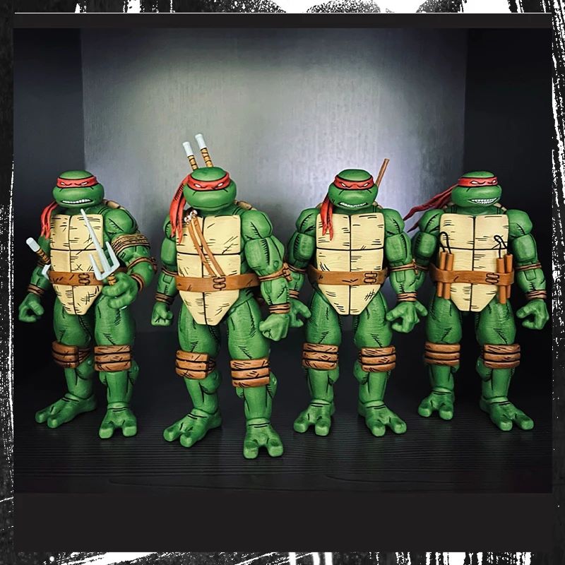 Original Neca 54329 Ninja Turtles Anime Figure 4-person Set tOY Art Model - $415.28