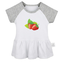 Babies Fruit Strawberry Pattern Dresses Infant Baby Princess Dress Ruffles Skirt - £10.44 GBP