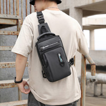 Men Shoulder Bag Sling Crossbody Chest Nylon Travel Outdoor Backpack USB... - £22.02 GBP