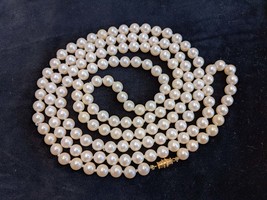 Vintage Pearl 55&quot; Necklace - Mothers Day gift - Vintage Jewelry - Mother’s Day - £15.13 GBP