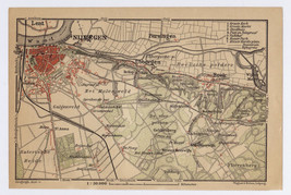 1900 Antique City Map Of Vicinity Of Nijmegen / Holland Netherlands - £19.50 GBP