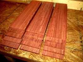 Ten (10) Beautiful Sanded Kiln Dried Thin Pieces Bubinga Wood 12 X 3 X 1/4&quot; - £32.31 GBP