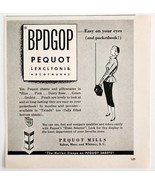 1953 Pequot Mills Sheets Eye Chart Advertisement Blankets Bedding E91B - $27.53 CAD