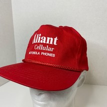 Aliant Cellular Hat Vtg 1990&#39;s Motorola Phones Red Rope Trucker Hat Snap... - £11.29 GBP