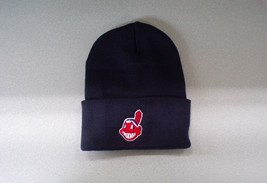 MLB Cleveland Indians Chief Wahoo Embroidered Knit Beanie Cap Hat  New - £14.11 GBP