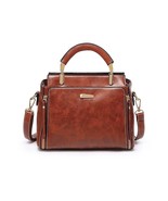 New Fashion Women's Leather Handbag Shoulder Bag Brown & Gold High Quality - $24.75